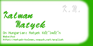 kalman matyek business card